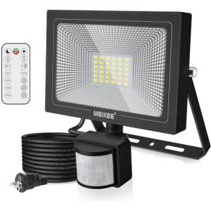 MEIKEE2023年改良 リモコン操作センサーライト 屋外 人感センサーライト 防犯ライト 30W 3000LM 投光器 常時点灯機能 無段階｜kirelab-net