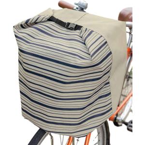 内海産業 自転車前かご用 カバー ファスナー バックル式 ボーダー柄