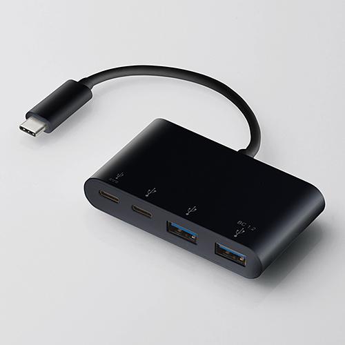 エレコム USBハブ USB3.1(Gen2) PD対応 Type-Cコネクタ Aメス2ポート Cメ...