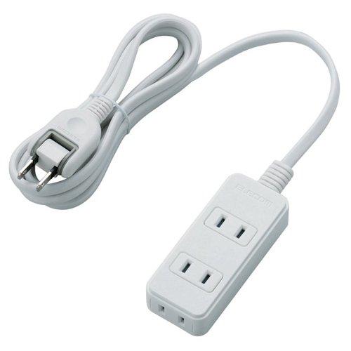 エレコム 電源タップ 配線しやすい180°スイングプラグ 3個口 2m ホワイト T-S02-232...