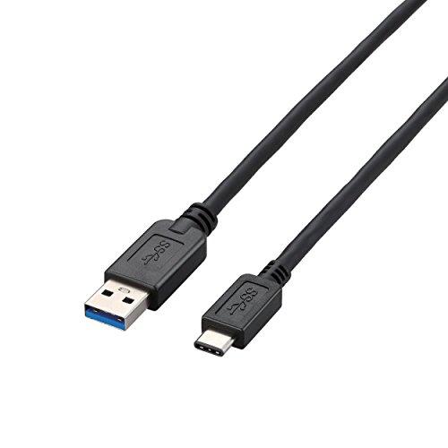 エレコム USBケーブル USB3.1 USB2.0両対応 A-Cタイプ ノーマル 1m ブラック ...