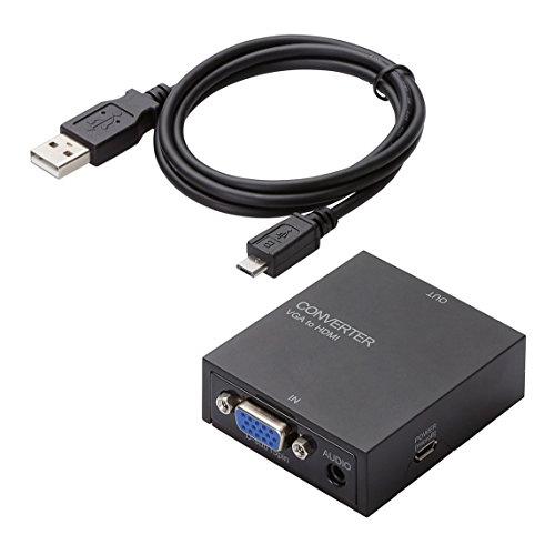 ELECOM アップスキャンコンバーター 3.5φ VGA to HDMI HDMI1.3 USB外...