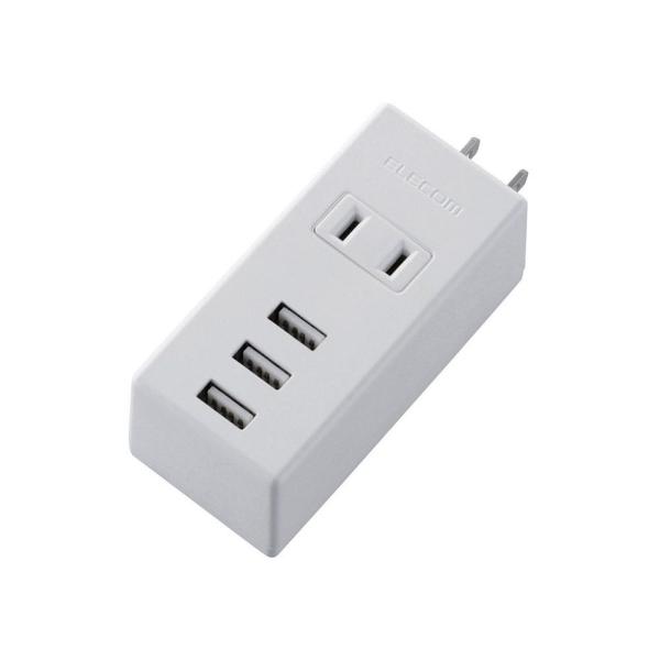 エレコム モバイルUSBタップ iPhone&amp;android対応 USB3ポート AC 1個口 PS...