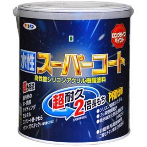 まとめ買い アサヒペン ペンキ 水性スーパーコート 水性多用途 ツヤ消し黒 1.6L 〔3缶セット〕