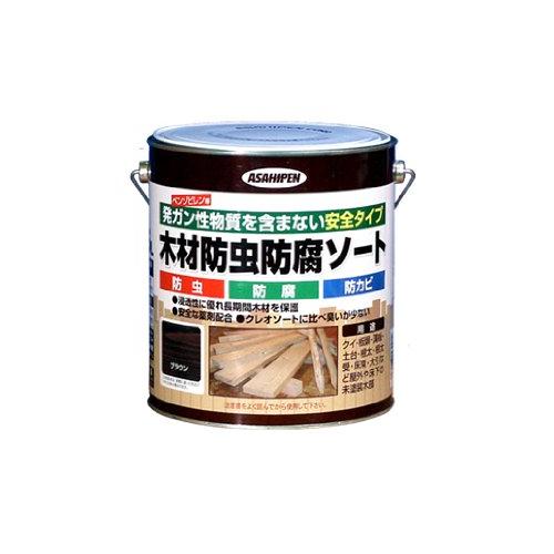 アサヒペン 木材防虫防腐ソート 2.5L ブラウン