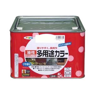 まとめ買い アサヒペン 油性多用途カラー 5L ライトグレー 〔3缶セット〕｜kireshop