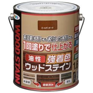 油性強着色ウッドステイン 1.6L アサヒペン ゴールデンオーク Asahipen