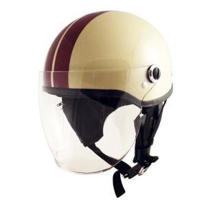 TNK シールド付ハーフ型ヘルメット SQ-32 アイボリー ブラウン FREE 58-59cm 51189