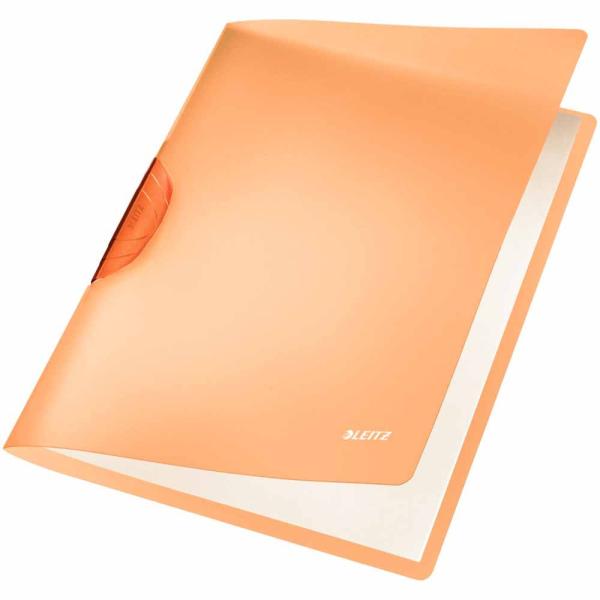 （まとめ買い）LEITZ ライツ カラークリップファイルレインボー A4 オレンジ 4176-00-...