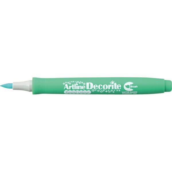 （まとめ買い）シヤチハタ アートライン ペン デコライト 筆タイプ パステルグリーン EDF-F-P...
