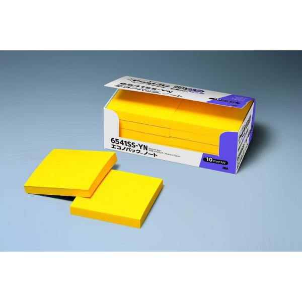 （まとめ買い）スリーエム ポストイット 強粘着ノート 90枚×10パッド ビビッドイエロー 6541...