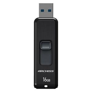 メール便発送 アーキス USB3.2 フラッシュメモリ スライド式 16GB ブラック AS-016GU3-PSB