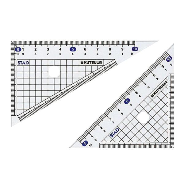 メール便発送 クツワ STAD メタクリル三角定規 10cm HAA120