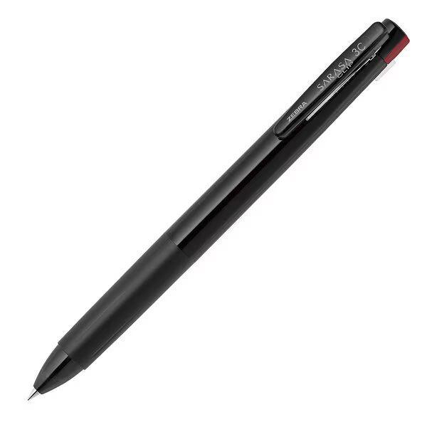 （まとめ買い）ゼブラ サラサクリップ3C 3色ボールペン 0.4mm 黒 J3JS5-BK 〔10本...