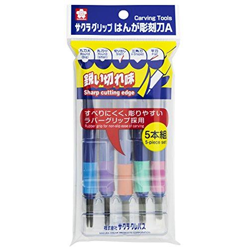 サクラクレパス グリップはんが彫刻刀A5本組 EHT-5A 00065796