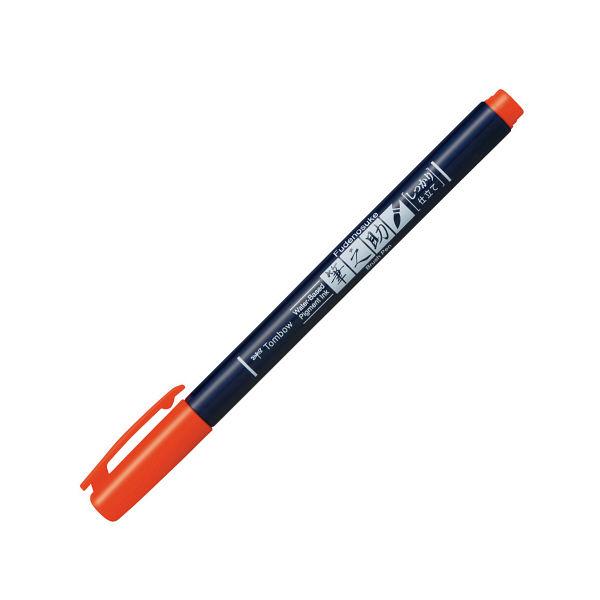 メール便発送 トンボ鉛筆 水性サインペン 筆之助しっかり仕立て オレンジ WS-BH28 〔1本〕
