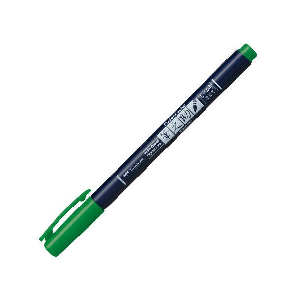 メール便発送 トンボ鉛筆 水性サインペン 筆之助しっかり仕立て グリーン WS-BH07 〔1本〕
