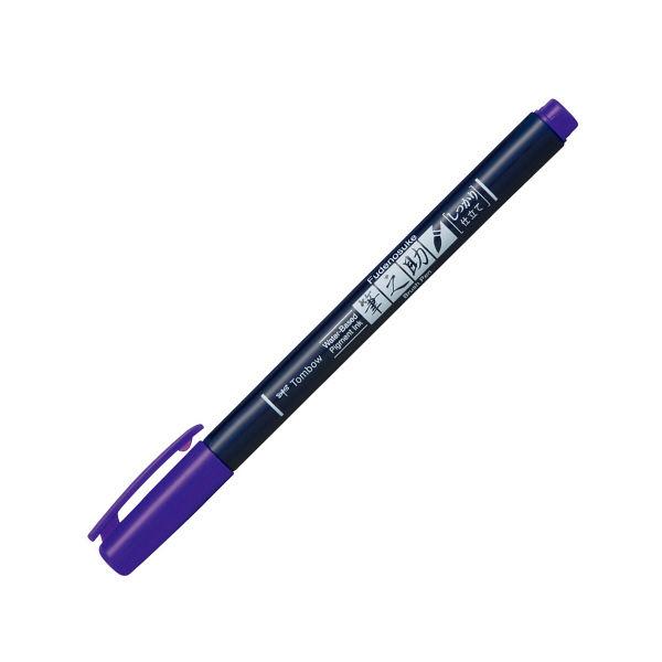 （まとめ買い）トンボ鉛筆 水性サインペン 筆之助しっかり仕立て パープル WS-BH18 〔10本セ...