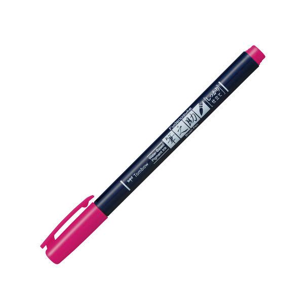 （まとめ買い）トンボ鉛筆 水性サインペン 筆之助しっかり仕立て ピンク WS-BH22 〔10本セッ...