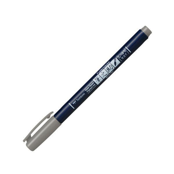 （まとめ買い）トンボ鉛筆 水性サインペン 筆之助しっかり仕立て グレー WS-BH49 〔10本セッ...