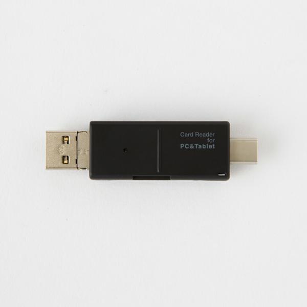 （まとめ買い）ナカバヤシ C&amp;MicroB&amp;A SDカードリーダー ブラック CRW-TCMSD72...