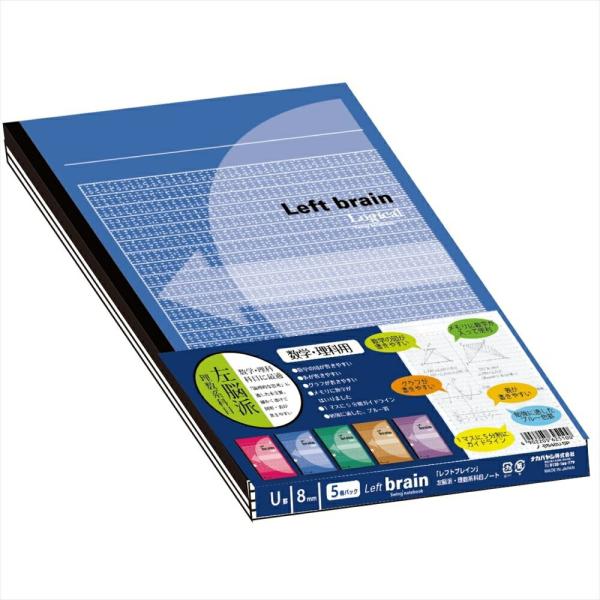 メール便発送 ナカバヤシ スイング・ロジカルブレインノート B5 U罫(8mm) 30枚 5冊パック...