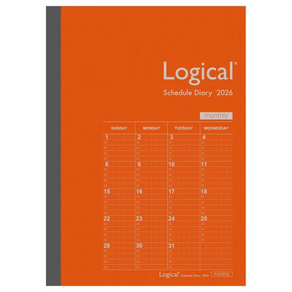 メール便発送 ナカバヤシ 2026年手帳 ロジカルダイアリー 月間ノートタイプB A5 オレンジ N...