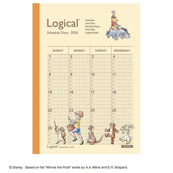 メール便発送 ナカバヤシ 2026年手帳 ロジカルダイアリー 月間ノートタイプD A5 ディズニー ...