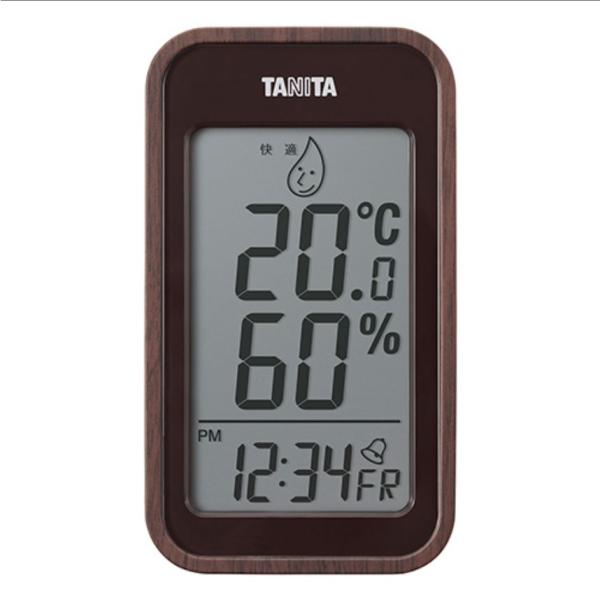 （まとめ買い）タニタ デジタル温湿度計 木目調 ブラウンウッド TT-592-BR 〔3個セット〕