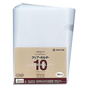 発送 キングジム A4クリアーホルダー10枚パック 乳白 A4 735N10ニユ