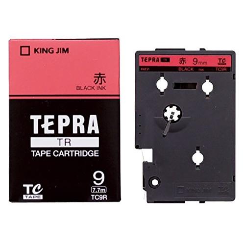 メール便発送  キングジム TRテープ9ミリ 赤ラベル/黒文字 TC9R 00010346