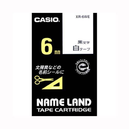 （まとめ買い）カシオ ネームランドテープ XR-6WE 00012854 〔3個セット〕