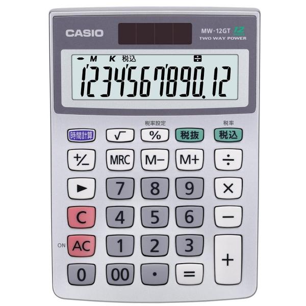 （まとめ買い）カシオ スタンダード電卓 時間・税計算 ミニジャストタイプ 12桁 MW-12GT-N...