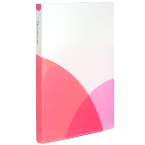（まとめ買い）プラス パスティ ルーズリーフバインダー B5縦 背幅15mm スリム チェリーピンク...
