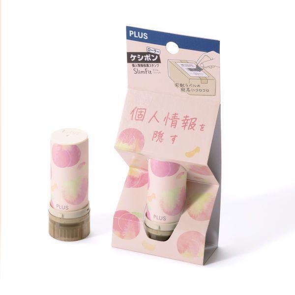 プラス 個人情報保護スタンプ ローラーケシポン スリムフィット ピーチ IS-600CM