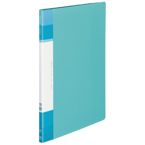 （まとめ買い）コクヨ クリヤーブック Glassele 固定式 A4 20ポケット ライトブルー ラ...