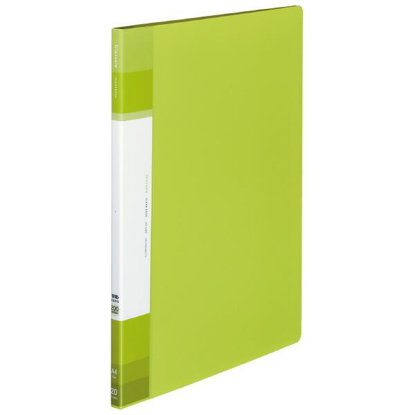 コクヨ クリヤーブック Glassele (固定式・背ポケットタイプ) A4 20ポケット ライトグ...