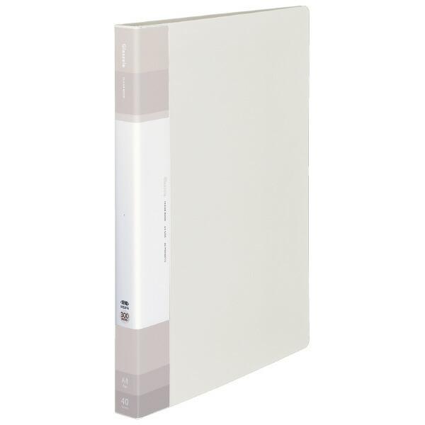 コクヨ クリヤーブック Glassele (固定式・背ポケットタイプ) A4 40ポケット オフホワ...