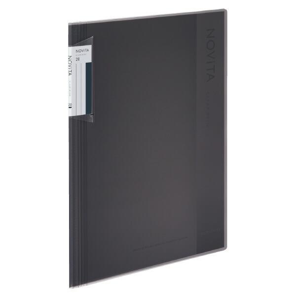 （まとめ買い）コクヨ クリヤーブック ノビータ (固定式) A4 20ポケット 黒 ラ-NV20D ...