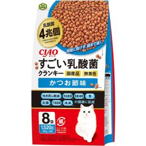 いなばペットフード CIAO すごい乳酸菌クランキー かつお節味 190g×8袋 猫用フード