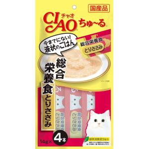 （まとめ買い）いなばペットフード CIAO ちゅ〜る 総合栄養食 とりささみ 14g×4本 SC-148 猫用 〔×16〕