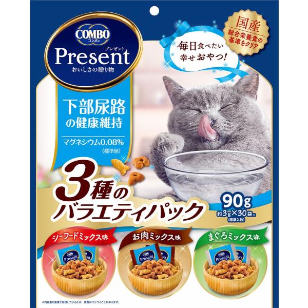 （まとめ買い）コンボ プレゼント キャット おやつ 下部尿路の健康維持 3種のバラエティパック 90...