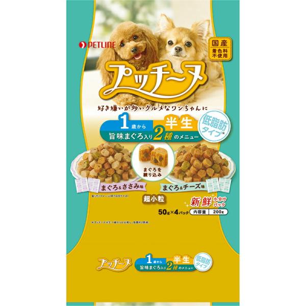 （まとめ買い）ペットライン いぬのしあわせ プッチーヌ 1歳〜6歳までの成犬用低脂肪タイプまぐろ入り...