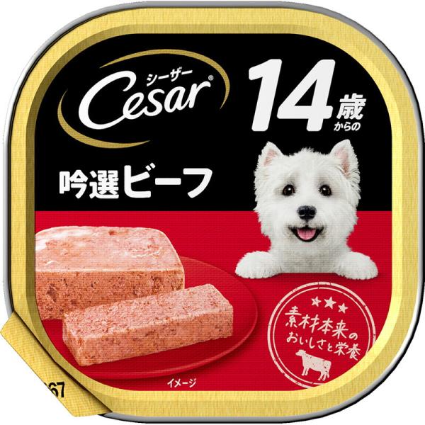 （まとめ買い）マース シーザー 14歳 吟選ビーフ 100g 犬用フード 〔×24〕