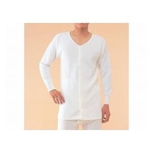 神戸生絲 キルト前開き長袖(ラグラン袖) 紳士用 オフホワイト L BM1