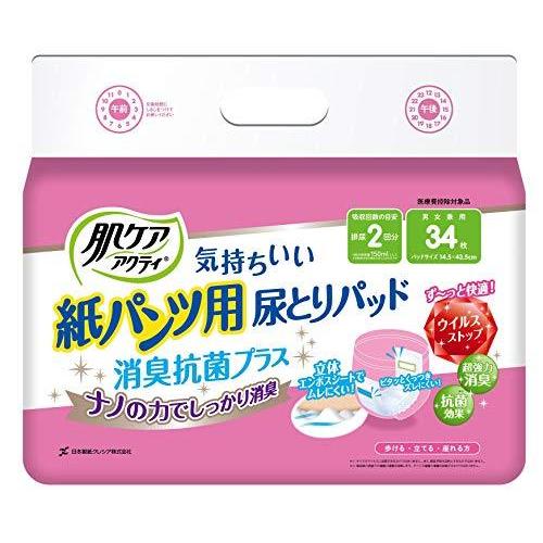日本製紙クレシア パンツ用尿とりパッド消臭抗菌プラス2回分吸収 80492