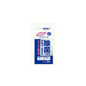 エリエール除菌できるアルコールタオル ウィルス除去用つめかえ70枚入り×1個