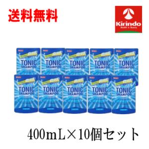 送料無料 10個セット k-select(ケーセレクト) 熊野油脂リンスinトニックシャンプー つめかえ用 400mL×10個セット 時短 爽快感 毛穴まですっきり｜kirindo