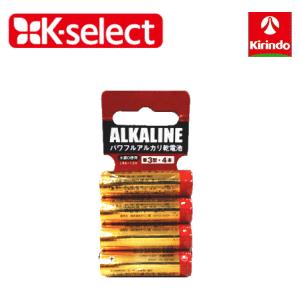 K-select（ケーセレクト） キリン堂 パワフルアルカリ乾電池 単3型 4本