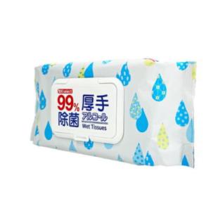 K-select(ケーセレクト) 厚手アルコール 除菌ウェットティッシュ 80枚×1個 99％除菌 お部屋 台所 玩具 デスク モニター テレビ リモコン